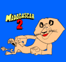 Dibujo Madagascar 2 Alex pintado por gris
