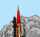 Dibujo Lanzamiento cohete pintado por Stefan