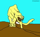 Dibujo Tigre con afilados colmillos pintado por omar678