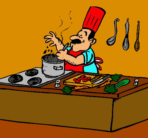 Cocinero en la cocina