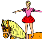 Dibujo Trapecista encima de caballo pintado por laurayadrian