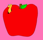 Dibujo Gusano en la fruta pintado por gugu