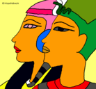 Dibujo Ramsés y Nefertiti pintado por sofinahuelquin