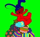 Dibujo Conejo de Pascua pintado por jeremias