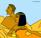 Dibujo César y Cleopatra pintado por tiramisu