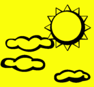 Dibujo Sol y nubes 2 pintado por sonia