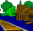 Dibujo Estación de tren pintado por jasson