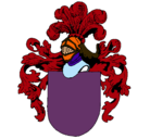 Dibujo Escudo de armas y casco pintado por miescudo