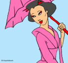 Dibujo Geisha con paraguas pintado por guguimdq42