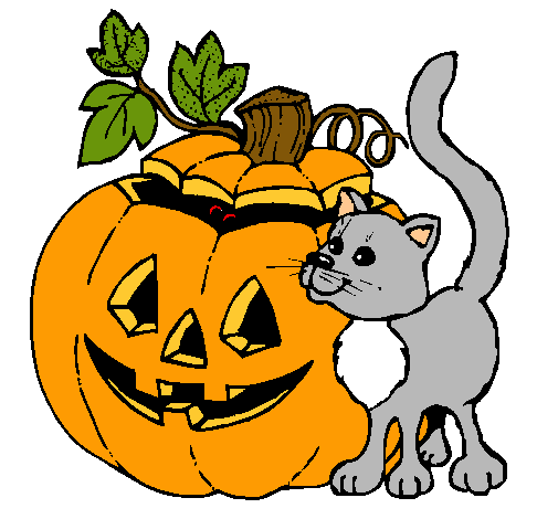 Calabaza y gato