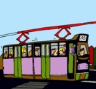Dibujo Tranvía con pasajeros pintado por lisandro