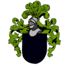 Dibujo Escudo de armas y casco pintado por jaime