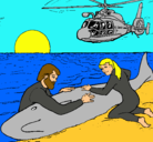 Dibujo Rescate ballena pintado por maria