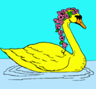 Dibujo Cisne con flores pintado por sofifux