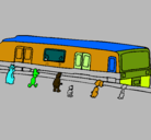Dibujo Pasajeros esperando al tren pintado por Franchu