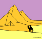 Dibujo Paisaje con pirámides pintado por andrea