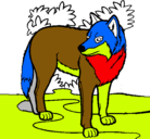 Dibujo Lobo pintado por eric