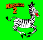 Dibujo Madagascar 2 Marty pintado por sam