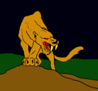 Dibujo Tigre con afilados colmillos pintado por iriarodriguezpereiro