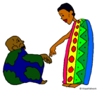 Dibujo Dos africanos pintado por hola