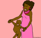 Dibujo Madre e hijo de Guinea pintado por Beb-Family