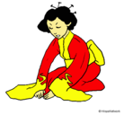 Dibujo Geisha saludando pintado por SUPER-FADA