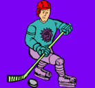 Dibujo Jugador de hockey sobre hielo pintado por abigail