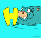 Dibujo Hipopótamo pintado por JADESAMIRA