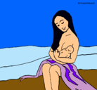 Dibujo Madre con su bebe pintado por Elisa789510289