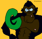 Dibujo Gorila pintado por yarelice