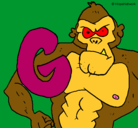 Dibujo Gorila pintado por redi