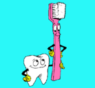 Dibujo Muela y cepillo de dientes pintado por @NDRE@*