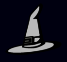 Dibujo Sombrero de bruja pintado por nuria