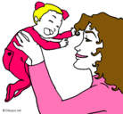 Dibujo Madre con su bebe pintado por maryfer