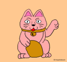 Dibujo Gato de la suerte pintado por MAGALI