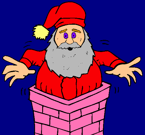 Papa Noel en la chimenea