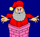 Dibujo Papa Noel en la chimenea pintado por dana