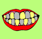 Dibujo Boca y dientes pintado por carmen
