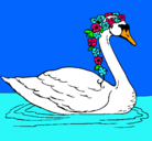 Dibujo Cisne con flores pintado por LauraPozo