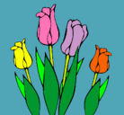 Dibujo Tulipanes pintado por Olivencia