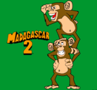 Dibujo Madagascar 2 Manson y Phil pintado por Dany