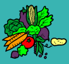 Dibujo verduras pintado por Esteban