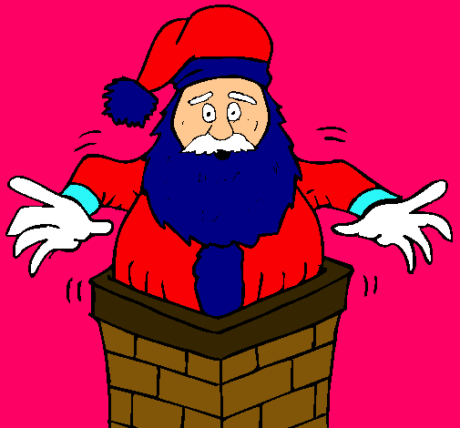 Papa Noel en la chimenea