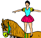 Dibujo Trapecista encima de caballo pintado por felipe