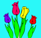 Dibujo Tulipanes pintado por sara