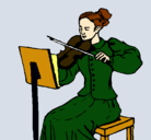 Dibujo Dama violinista pintado por A.Z.G.28