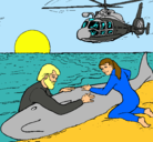 Dibujo Rescate ballena pintado por isi
