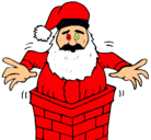 Dibujo Papa Noel en la chimenea pintado por andreselmalo
