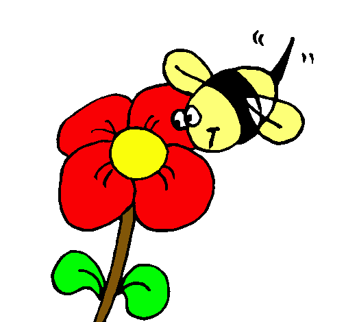 Abeja y flor