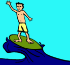 Dibujo Surfista pintado por chile